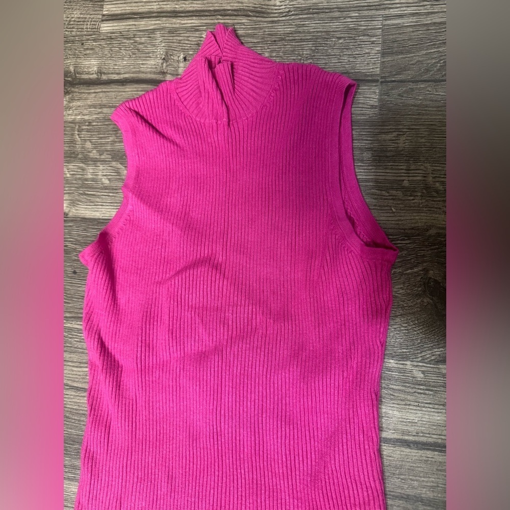 Joseph Bright Pink Ribbed Tank Top - Picture 2 of 5